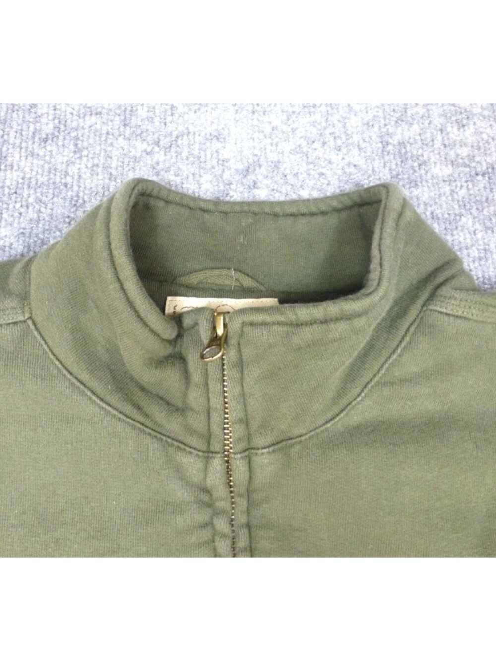LL Bean Katahdin Iron Works Sherpa Lined Mens Green Full Zip Fleece Jacket LG Ta - Picture 3 of 11